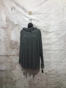 NWT Alyx Woman 3X Plus Waffle Knit Charcoal Gray Turtle Neck Curve Hem - Picture 1 of 6