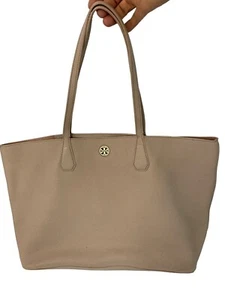 Tory Burch Pink Nude Pebble Leather Tote Bag Large 19 x 11 x 6" 7986 Used - Picture 1 of 9