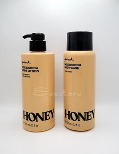 Victoria's Secret Pink Honey Nourishing Body Wash & Body Lotion 12 oz Set of 2 - Picture 1 of 1