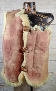 Vinatge Mountain Man Sheepskin Leather Vest M Shearling Fur Waistcoat (Read) - Picture 1 of 22