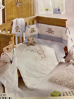 Patch Blue White Embroidered Cot Quilt Cot Bed Polycotton Animal Design