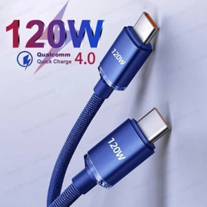 USB-C Fast Charging Cable 120W 100W PD 65W For Samsung S24 MacBook iPad Pro 15 - Picture 1 of 7