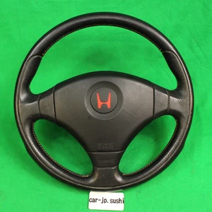 HONDA GENUINE CIVIC EK9 EK4 MOMO Steering Wheel Red H Used Japan RARE - Picture 1 of 21