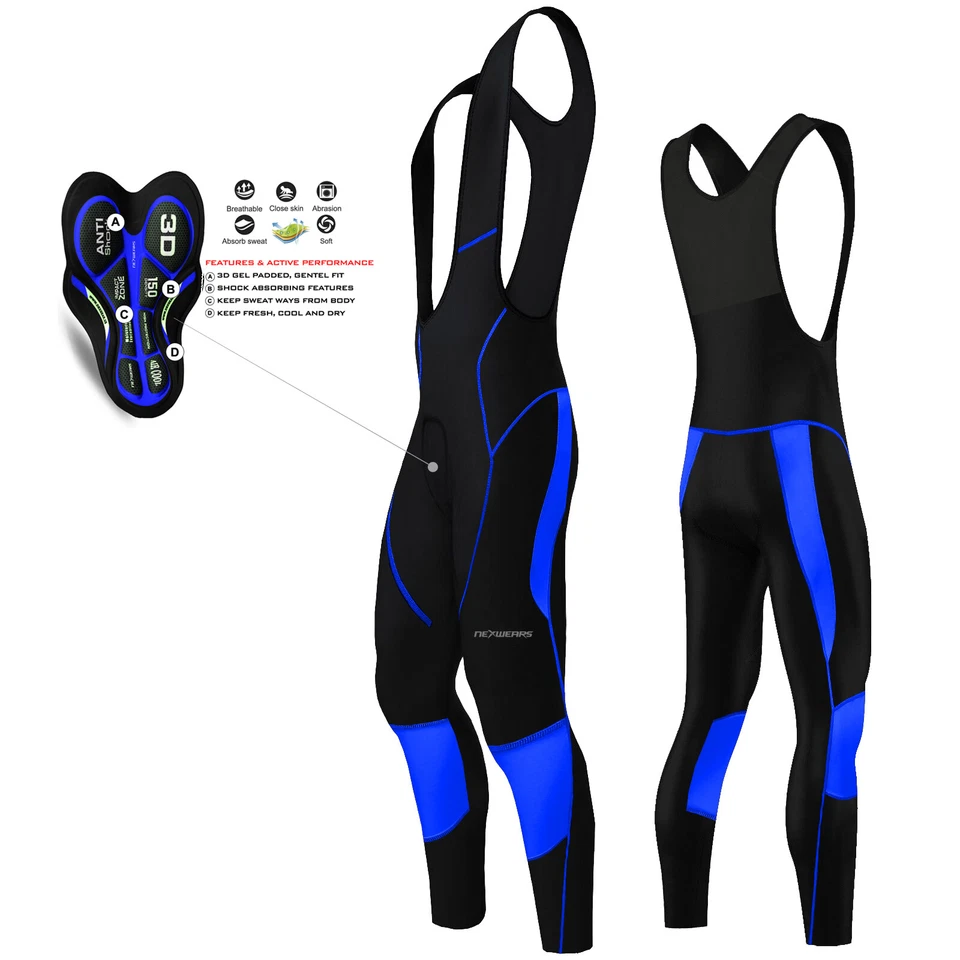 NEW Mens Cycling Bib Tigths Gel Padded MTB Tight Legging Bike Pant All Sizes - Image 1 of 1