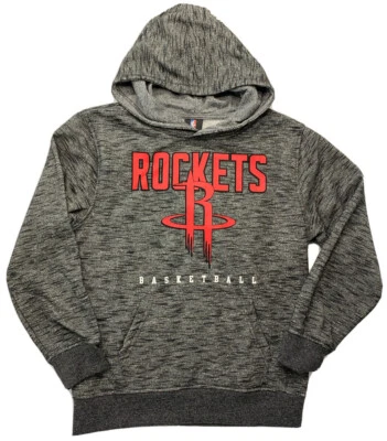NWT NBA Houston Rockets Basketball Boys 10-12 Black Hooded Logo Sweatshirt - Image 1 of 4