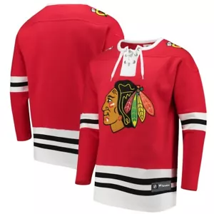 Chicago Blackhawks NHL Fanatics Breakaway Lace Up Crew Pullover Sweatshirt S-3XL - Bild 1 von 4