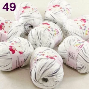 Sale 8 Skeinsx50gr DK Baby Cashmere Silk Wool Children Hand Knit Crochet Yarn 49 - Picture 1 of 19