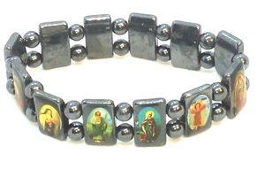 Pulsera Saint de hematita genuina - Imagen 1 de 3