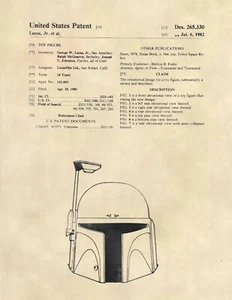 Boba Fett Star Wars Patente Arte Estampado - Original George Lucas - 800 - Imagen 1 de 3