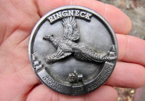 Vtg RINGNECK PHEASANT Belt Buckle 1992 Ring Necked BIRD Wilson ART RARE VG+ - Picture 1 of 4