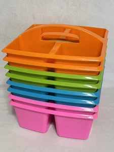 Really Good Stuff Four Compartment Caddies Set of 8 - Pink Orange Blue Green - Picture 1 of 3