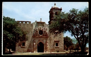 Postcard San Jose Mission Facade, San Antonio, Texas - Picture 1 of 2