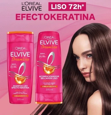 Pack de 2 champúes y acondicionadores L’Oréal Elvive Dream Liso de 370 ml cada uno Foto 1 de 4