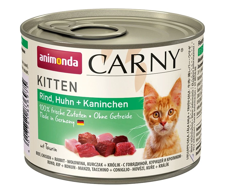 animonda Carny Kitten Rind Huhn + Kaninchen 6x 200 g Katzenfutter Nassfutter - Bild 1 von 1