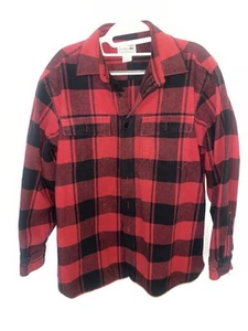 Camisa de franela LL Bean para hombre mediana M roja búfalo a cuadros leñador pesado al aire libre - Imagen 1 de 14