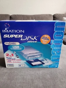 Imation Super Disk Drive Mac Macintosh 2 In 1 Usb 120mb M2 Retrospect Express. - Afbeelding 1 van 15