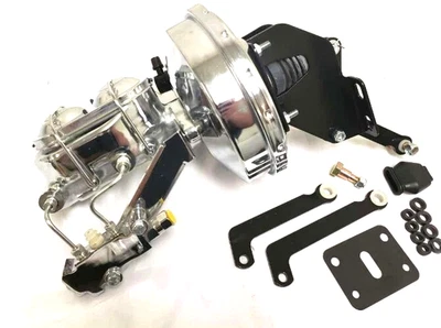 Se adapta a 1962 74 Mopar A B E Cuerpo Cromo 9" Freno Booster Cilindro Maestro Disco Tambor Foto 1 de 4