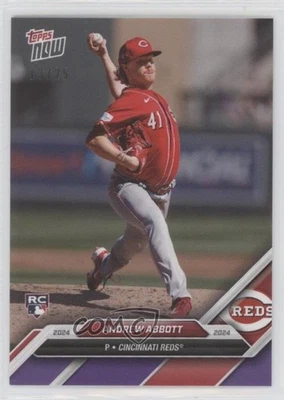 2024 Topps Now Road to Opening Day Purple /25 Andrew Abbott #OD-215 Rookie RC - Image 1 of 2