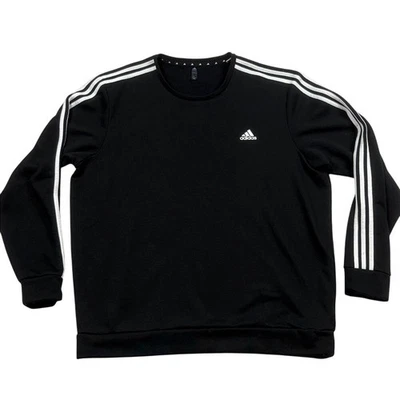 Adidas Sudadera Pullover Manga Larga Para Hombre Talla XL Negro Blanco Rayas Foto 1 de 4