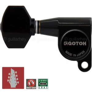 NEW Gotoh SG360-07 Tuners 7-String Small Tuning Keys L3+R4 Set 3x4 - BLACK - Picture 1 of 5