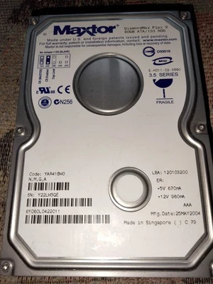 Maxtor DiamondMax Plus 9 60 GB ATA/133 7200 RPM IDE Good Condition - Image 1 of 4