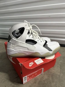 Air Flight Huarache Schuh Herren Größe 9 Weiß Hoch Turnschuhe Schnürschuhe Basketball  - Bild 1 von 8