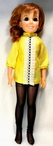 Vintage 70er Jahre gelb schwarz Crissy Puppenkleidung NUR OUTFIT Rüschen Strümpfe Höschen - Bild 1 von 10