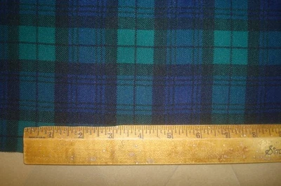 5 yd Tartan Plaid Knit fabric 2 way stretch Navy Blue Clothing Craft 63"w x 180" - Image 1 of 4
