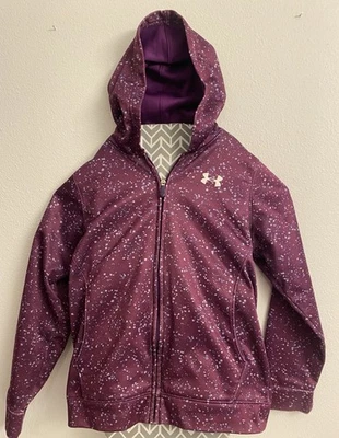 Under Armour Youth Full Zip Hoodie Purple With Stars Size Large - Image 1 of 4