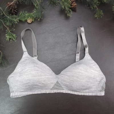 Hanes Bra Womens Medium Gray Heather Wirefree Lightly Lined Adjustable Straps - Image 1 of 4