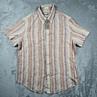 Camisa de lino irlandesa J Crew para hombre grande multicolor a rayas clásica Baird McNutt Foto 1 de 4