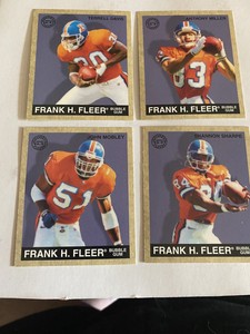 ‘97 Fleer Goudy Mini T Davis, S Sharpe, J Mobley, A Miller Broncos
