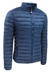 Herren Daunenjacke 100 Gramm Blau Freizeit Bomberjacke Wasserdicht - Bild 1 von 3