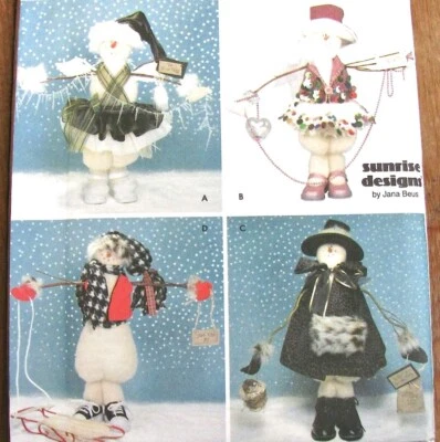 Holiday Decoration Dolls Sewing Pattern 26” Snow People Simplicity 9442 Uncut - Image 1 of 4