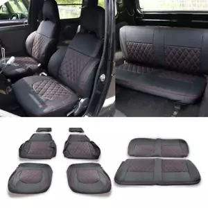 Diamond Cut Quilted PVC Leather Seat Cover Stitch Red JDM for Suzuki Jimny JA11 - Picture 1 of 11
