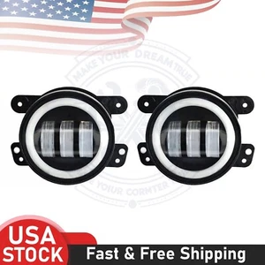 Hot Pair 4Inch Round LED Fog Lights Driving Lamps Light for Jeep Wrangler JK LJ - Picture 1 of 12
