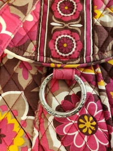 Vera Bradley Handtasche braun hot pink goldgelb Blumen Carnaby - Bild 1 von 12
