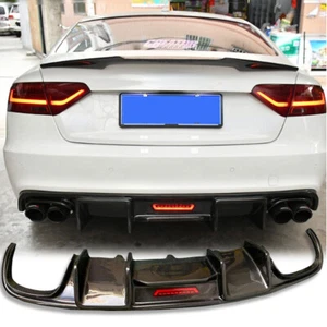 Alerón difusor trasero de fibra de carbono labio E Fit Audi S5 B8.5 A5 12-16 - Imagen 1 de 7
