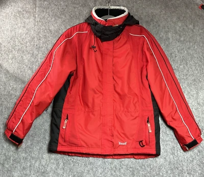 Chaqueta Marker Mujer Mediana Roja Bolsillos Con Capucha Esquí Snowboard Trineo Abrigo de Invierno Foto 1 de 4