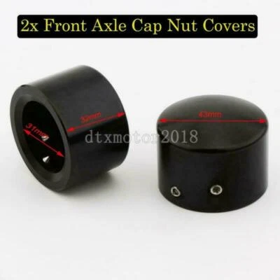 Black Front Axle Cap Nut Covers For Harley Davidson Sportster 1200 Iron 883 — 第 1/4 张图片