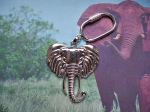 Elephant head Keyring made Sterling Silver 925 - Picture 1 of 3