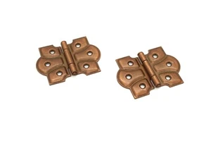 Butterfly Hinges Flush Mount Cabinet Furniture Hinge Antique Style Sold In Pairs - Picture 1 of 4