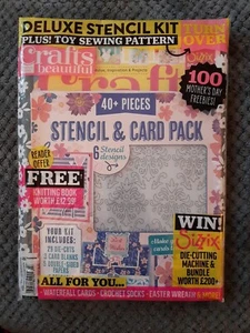 Deluxe CRAFTS BEAUTIFUL MAGAZINE Issue 382 March 2023 free Stencil & Card Pack  - Picture 1 of 5