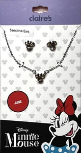 Claire’s Disney 'June' MINNIE MOUSE Earrings & Necklace BIRTHSTONE JEWELRY - Picture 1 of 2