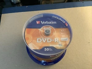 (50) Verbatim AZO DVD-R 4.7GB 16x 120Min Recordable Media Disc Spindle 95101 NEW - Bild 1 von 7