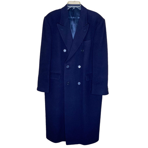 cappotto burberrys taglia 44r blu navy uomo cashmere vintage