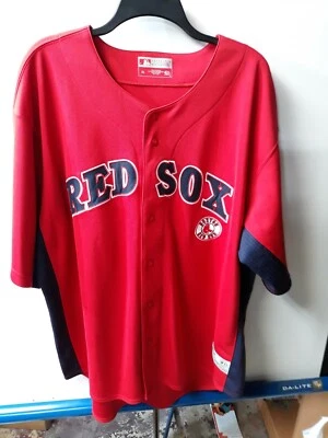 Boston Red Sox True Fan Mens Jersey Red V Neck Short Sleeve Button XL No Name - Image 1 of 4