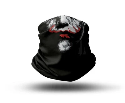 Washable Fabric Face Cover Neck Gaiter Print Animated Joker Design EU Made - Image 1 of 4