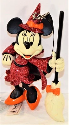 Exclusivo del Parque Disney 2018 Minnie vestida de bruja adorno de Halloween NUEVO LINDO Foto 1 de 3