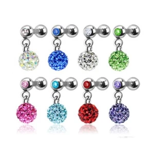 Dangle Cartilage Tragus Earring - Helix Top Upper Ear Bar Barbell Stud Labret - Picture 1 of 57